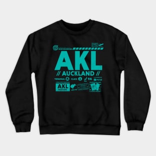 Vintage Auckland AKL Airport Code Travel Day Retro Travel Tag New Zealand Crewneck Sweatshirt